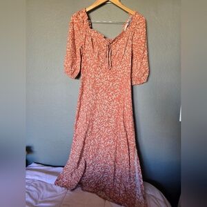 Sincerely Jules Coral Floral Long Sleeve Dress